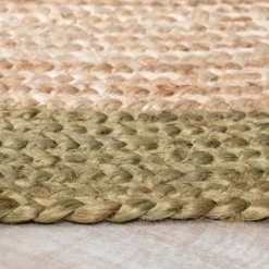 Jute Teppich Rund - Fair Natur Grün