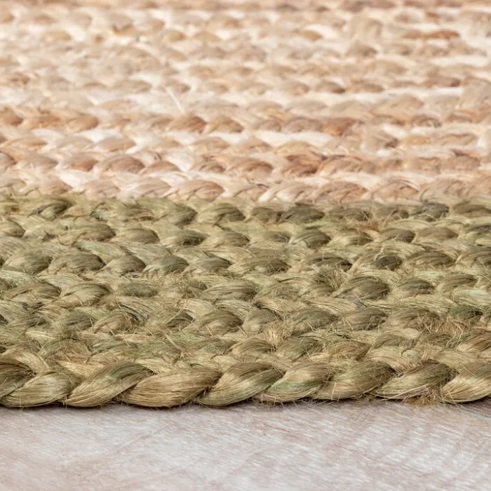 Jute Teppich Rund - Fair Natur Grün