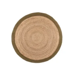 Jute Teppich Rund - Fair Natur Grün