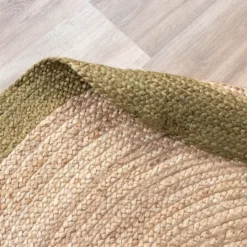 Jute Teppich Rund - Fair Natur Grün
