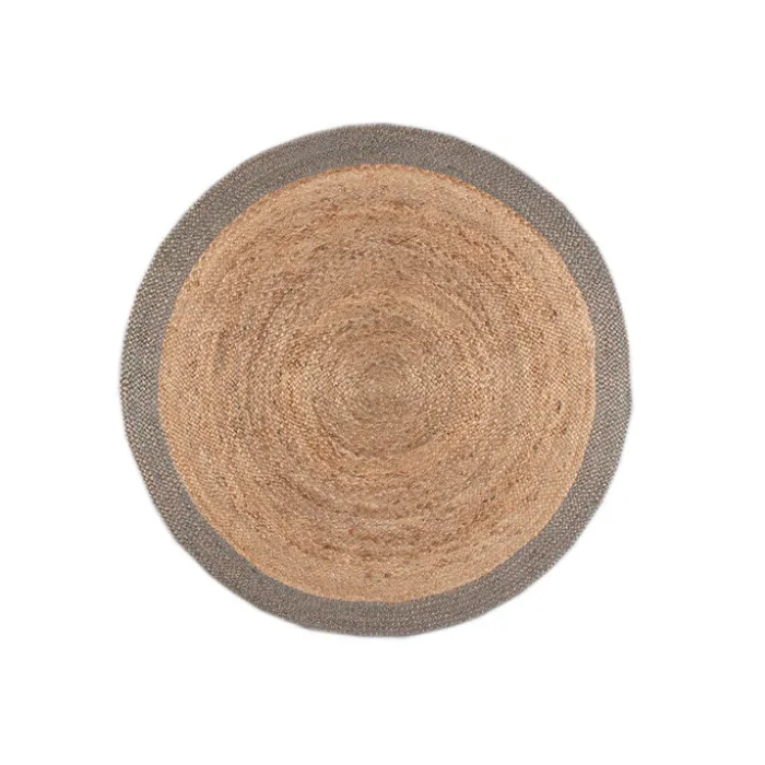 Jute Teppich Rund - Fair Natur Grau