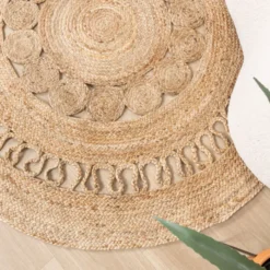 Jute Teppich Rund - Fair Rotan Natur