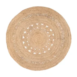 Jute Teppich Rund - Fair Rotan Natur