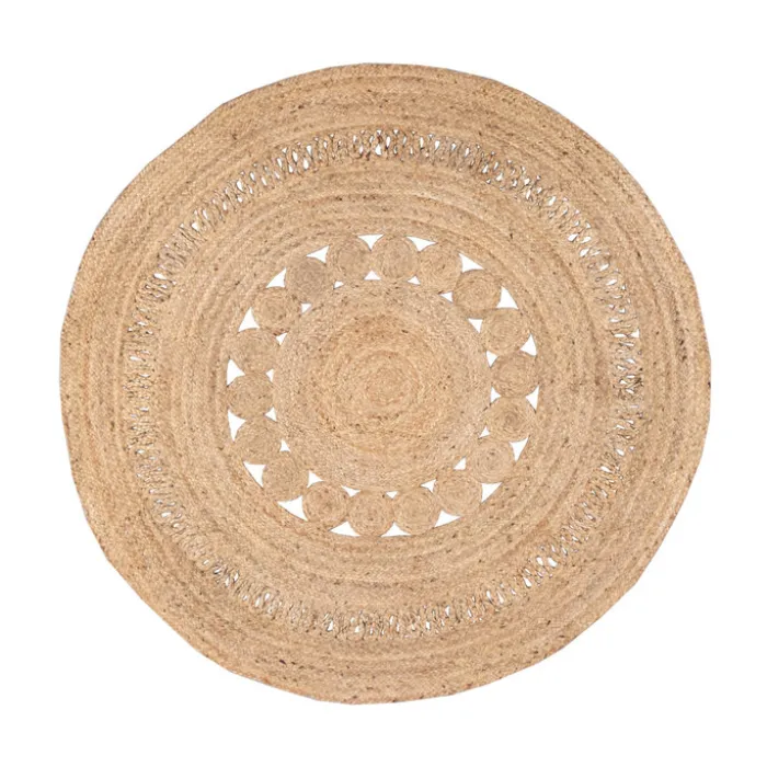 Jute Teppich Rund - Fair Rotan Natur