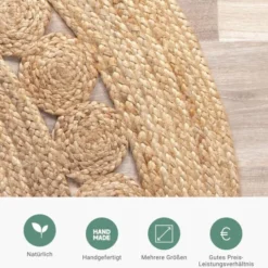 Jute Teppich Rund - Fair Sun Natur