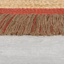 Jute Teppich Rund - Kahano Natur Terrakotta - Ø 180cm