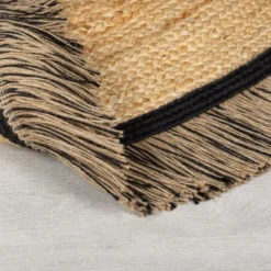 Jute Teppich Rund - Kahano Natur Schwarz - Ø 180cm