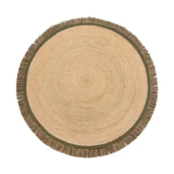 Jute Teppich Rund - Kahano Natur Grün - Ø 180cm