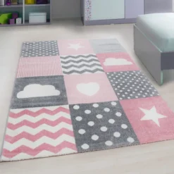 Kinder Teppich - Ava Bunt Rosa
