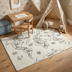Kinderteppich - Globe Creme