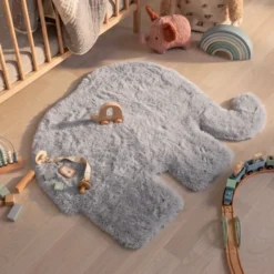 Kinderteppich - Huggy Elefant Grau - 80x100cm