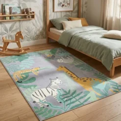 Kinderteppich - Jungle Giraffe Bunt