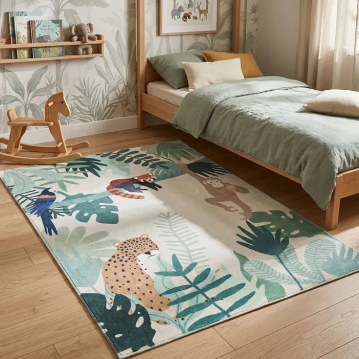 Kinderteppich - Jungle Leopard Bunt