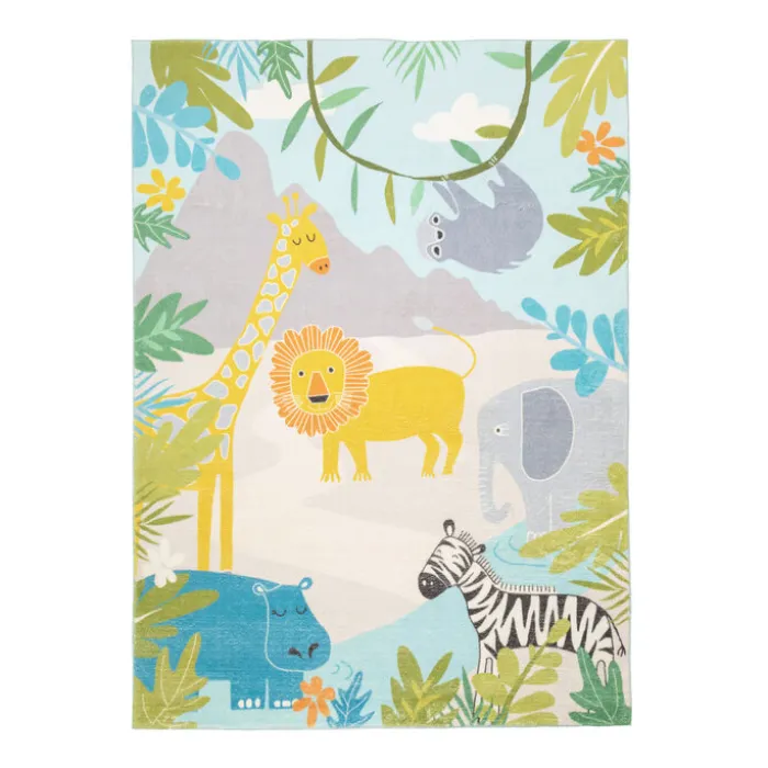 Kinderteppich - Jungle Löwe Bunt
