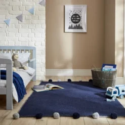 Kinderteppich - Pepito Fringe Blau - 100x150cm