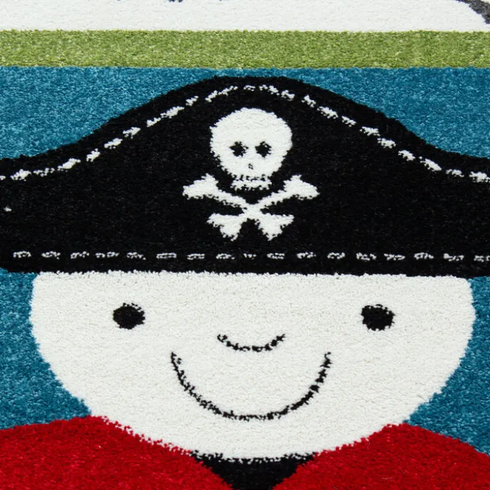 Kinderteppich Pirat - Mila Blau/Grün