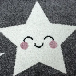 Kinderteppich Rund - Anna Sterne Grau