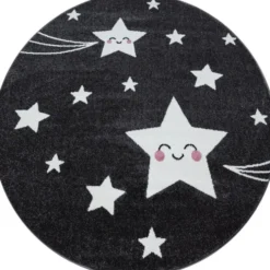 Kinderteppich Rund - Anna Sterne Grau
