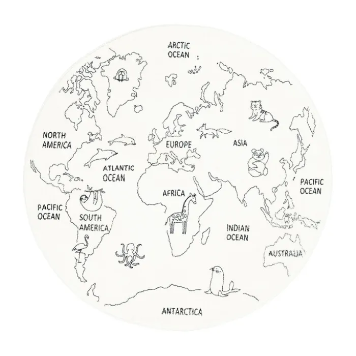 Kinderteppich Rund - Globe Creme