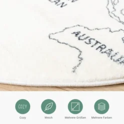 Kinderteppich Rund - Globe Creme
