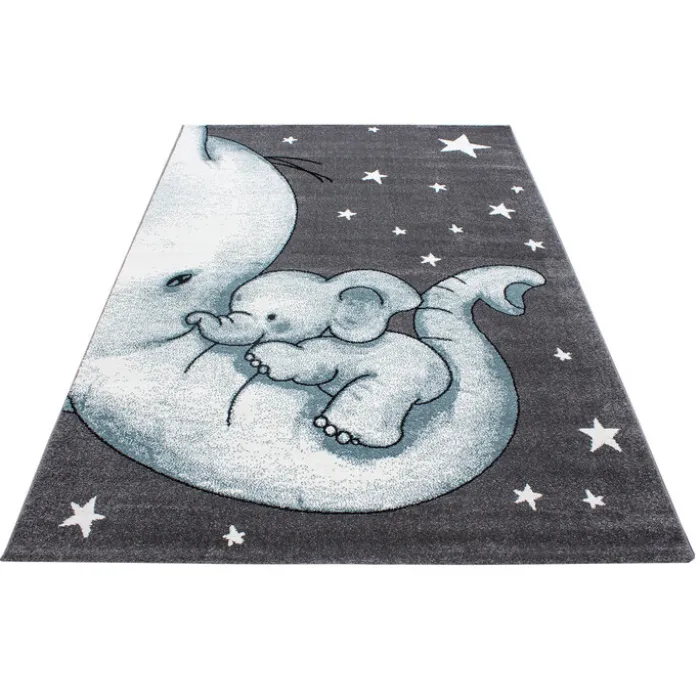 Kinderzimmer Teppich - Anna Elefant Blau