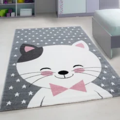 Kinderzimmerteppich - Anna Katze Rosa