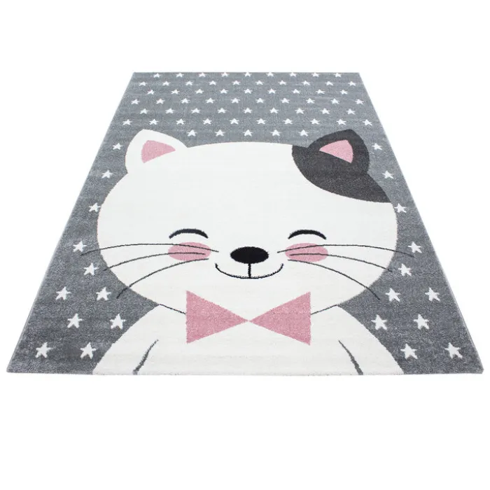 Kinderzimmerteppich - Anna Katze Rosa