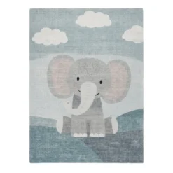 Kinderzimmer Teppich - Balou Elefant Grau