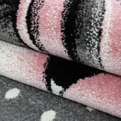 Kinderzimmer Teppich Rund - Anna Einhorn Rosa