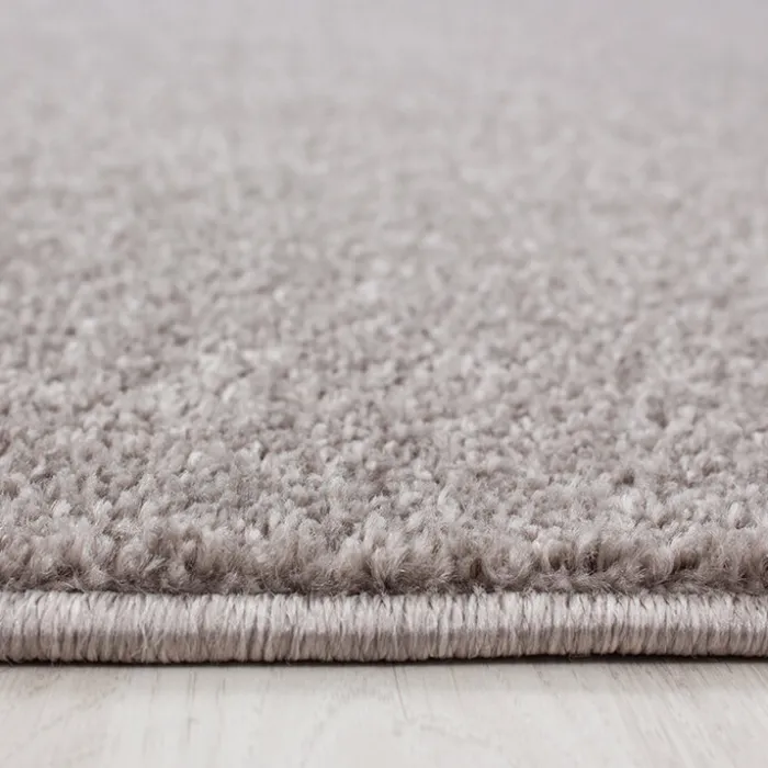Kurzflor Teppich Rund - Asa Beige