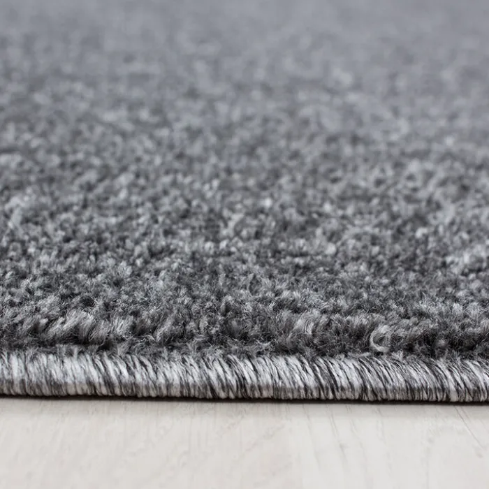 Kurzflor Teppich Rund - Asa Grau