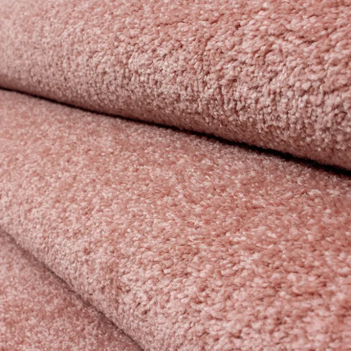 Kurzflor Teppich Rund - Asa Rosa