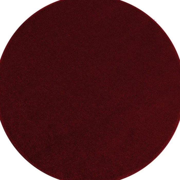 Kurzflor Teppich Rund - Asa Rot