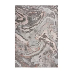 Marmor Teppich - Erio Marbled Grau Rosa