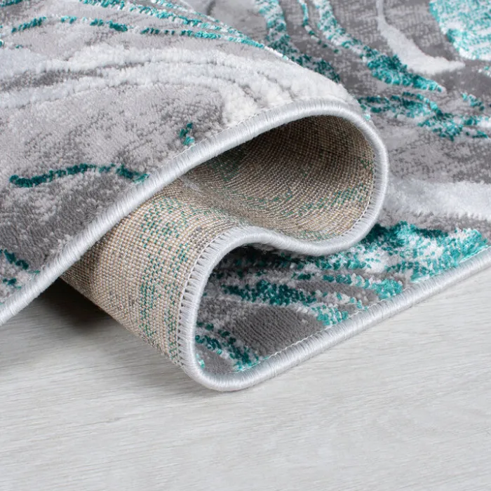Marmor Teppich - Erio Marbled Grau Türkis