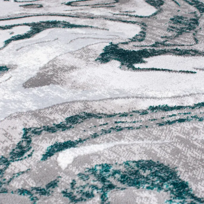 Marmor Teppich - Erio Marbled Grau Türkis