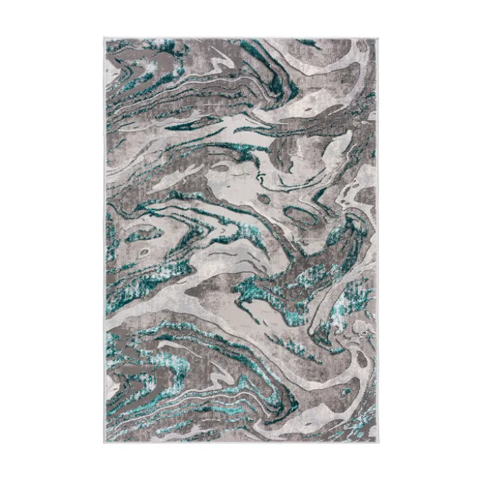Marmor Teppich - Erio Marbled Grau Türkis
