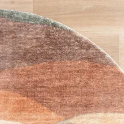 Moderner Teppich Rund - Field Terra Rot