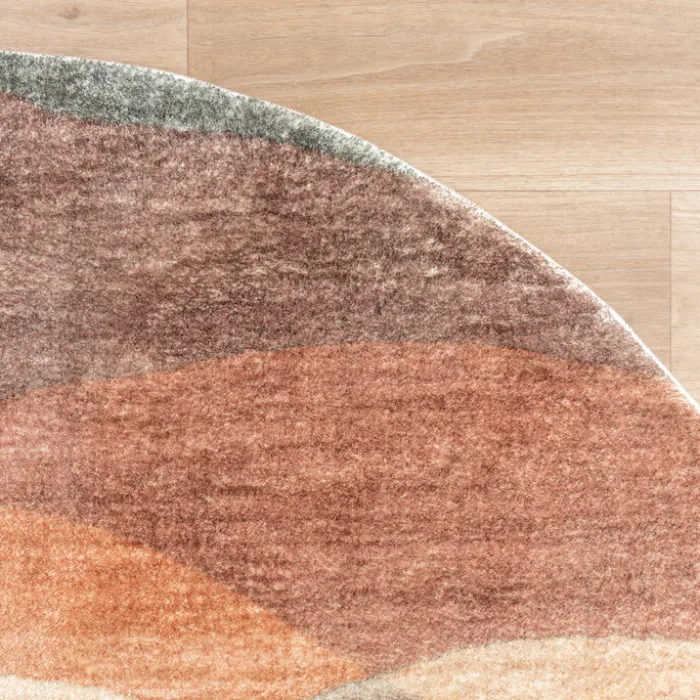 Moderner Teppich Rund - Field Terra Rot