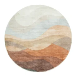 Moderner Teppich Rund - Field Terra Rot