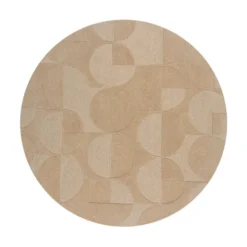 Moderner Teppich Rund - Mozo Gigi Beige Creme - Ø 160cm