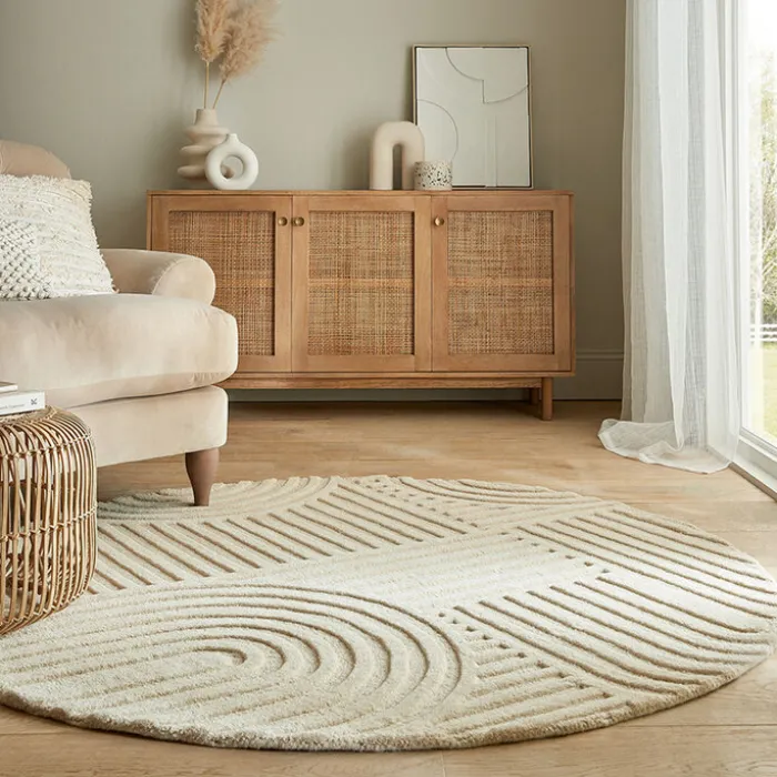 Moderner Teppich Rund - Solacio Zen Beige - Ø 160cm