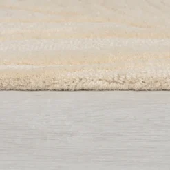 Moderner Teppich Rund - Solacio Leaves Beige - Ø 160cm