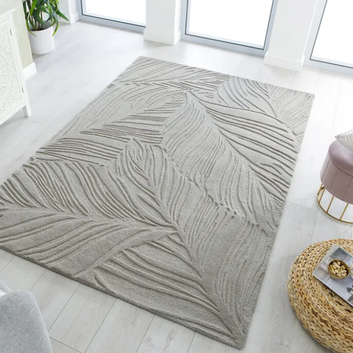 Moderner Teppich - Solacio Leaves Grau