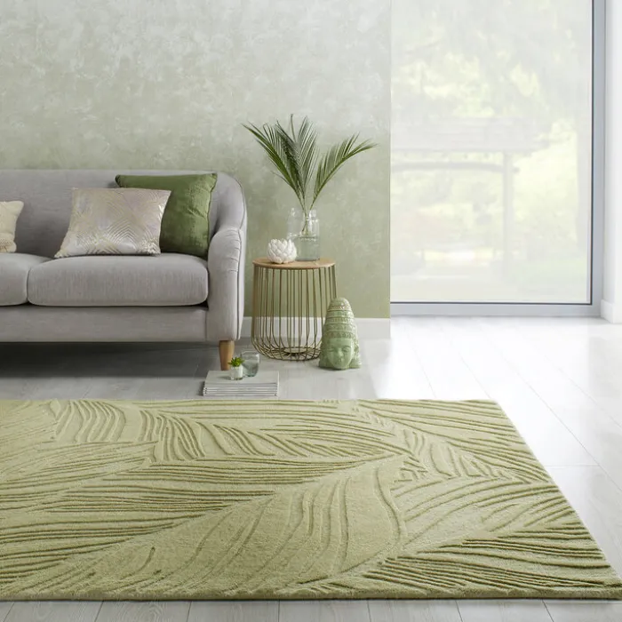 Moderner Teppich - Solacio Leaves Olivgrün