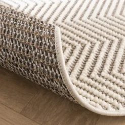 Nachhaltiger Teppich - Lorre Lines Creme Grau