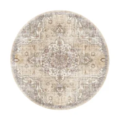 Orientteppich Rund - Leyla Medaillon Taupe