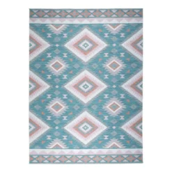 Outdoor Teppich Boho - Vedra Aztec Blau