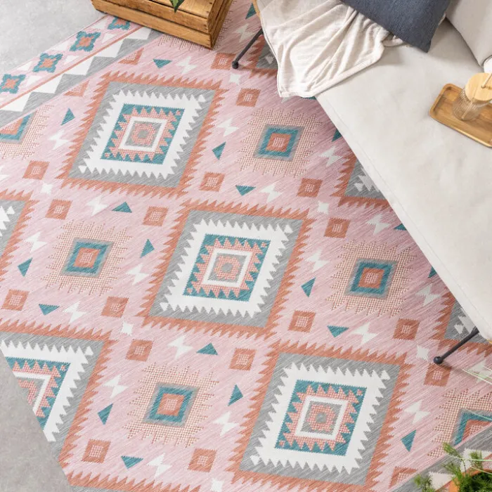 Outdoor Teppich Boho - Vedra Aztec Rosa
