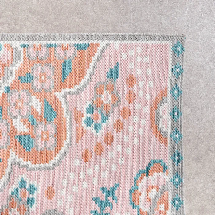 Outdoor Teppich Boho - Vedra Medaillon Rosa
